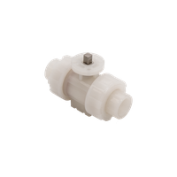 Кран шаровый муфтовый под привод пластиковый (3PC), PVDF, DN25 (d32), PN10