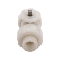 Кран шаровый муфтовый под привод пластиковый (3PC), PVDF, DN20 (d25), PN10