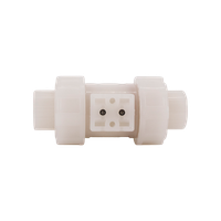 Кран шаровый муфтовый под привод пластиковый (3PC), PVDF, DN25 (d32), PN10