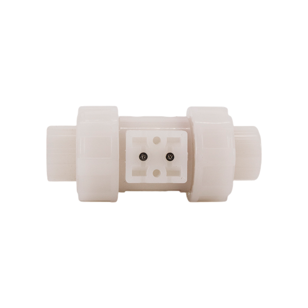 Кран шаровый муфтовый под привод пластиковый (3PC), PVDF, DN20 (d25), PN10