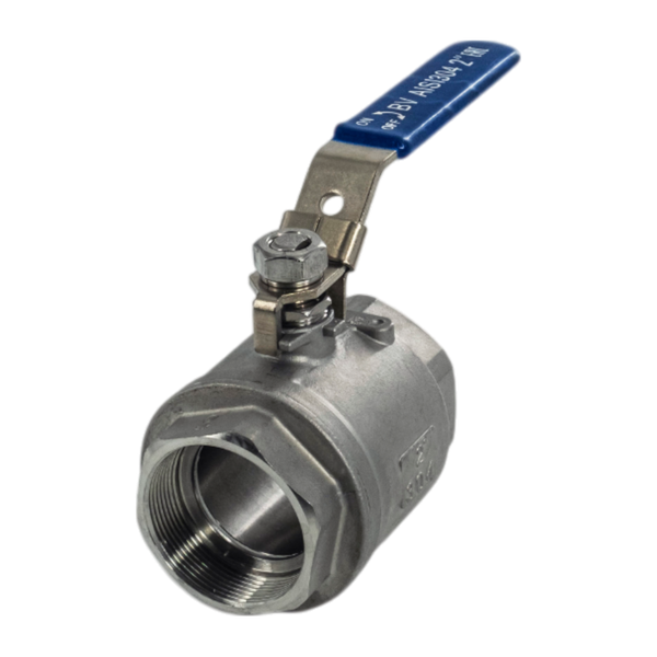 Кран шаровый муфтовый двусоставной с фиксатором нержавеющий (2PC), AISI304 DN50 (2"), (CF8), PN40