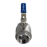 Кран шаровый муфтовый двусоставной с фиксатором нержавеющий (2PC), AISI304 DN50 (2"), (CF8), PN40