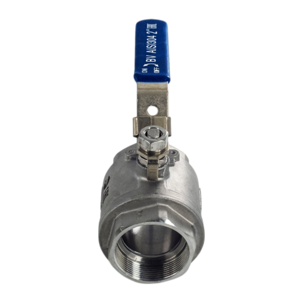 Кран шаровый муфтовый двусоставной с фиксатором нержавеющий (2PC), AISI304 DN50 (2"), (CF8), PN40