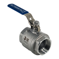 Кран шаровый муфтовый двусоставной с фиксатором нержавеющий (2PC), AISI304 DN50 (2"), (CF8), PN40