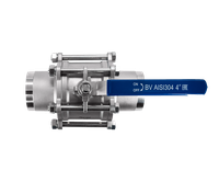 Кран шаровый приварной трехсоставной нержавеющий (3PC), AISI304 DN 100 (4"), (CF8), PN16