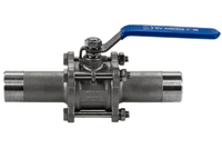 Кран шаровый приварной трехсоставной нержавеющий (3PC), AISI304 DN25 (1"), (CF8), PN64