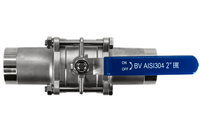 Кран шаровый приварной трехсоставной нержавеющий (3PC), AISI304 DN50 (2"), (CF8), PN40