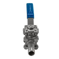 Кран шаровый приварной трехсоставной под привод нержавеющий (3PС), AISI304 DN15 (1/2"), (CF8),PN64