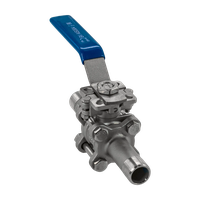 Кран шаровый приварной трехсоставной под привод нержавеющий (3PС), AISI304 DN15 (1/2"), (CF8),PN64