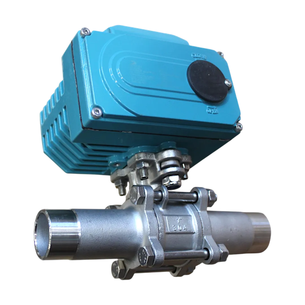 Кран шаровый приварной, AISI304 DN25 (1"), с электроприводом AC 220V (C-03)