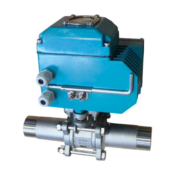 Кран шаровый приварной, AISI304 DN25 (1"), с электроприводом AC 220V (C-03)