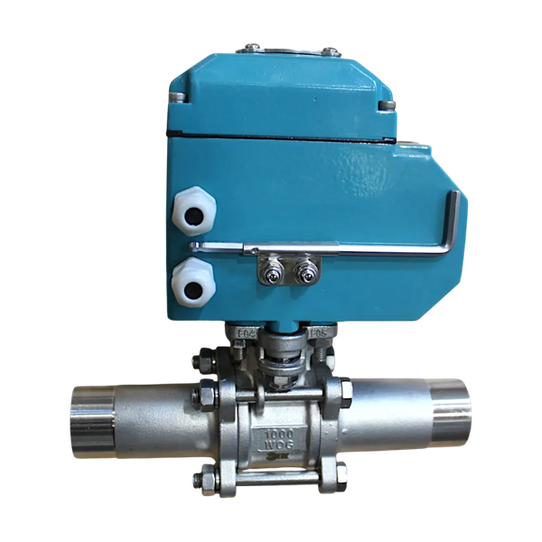 Кран шаровый приварной, AISI304 DN25 (1"), с электроприводом AC 24V (C-03)