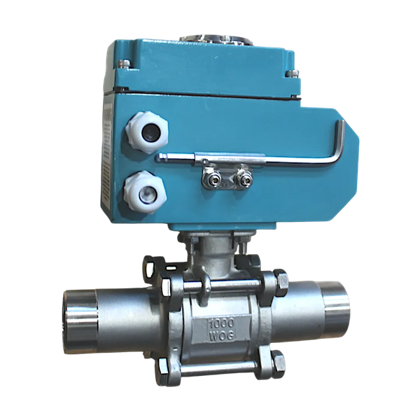 Кран шаровый приварной, AISI304 DN32 (1_1/4"), с электроприводом AC 380V (C-05)