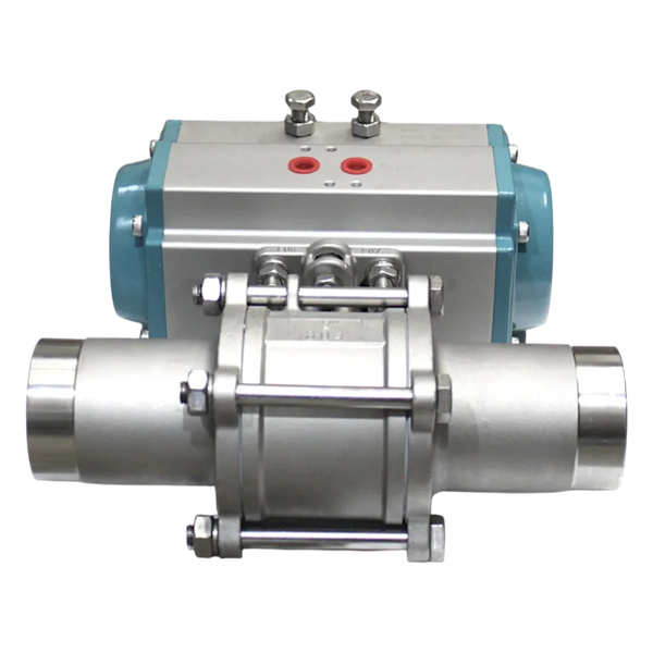 Кран шаровый приварной, AISI304 DN50 (2"), с двухсторонним пневмоприводом AT83D