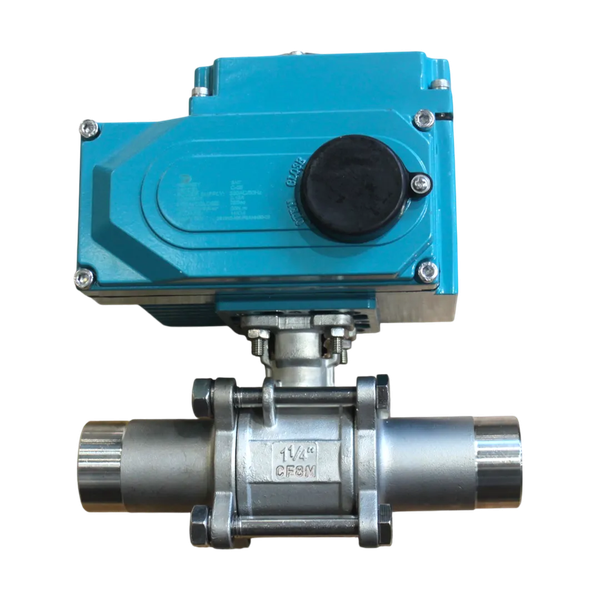 Кран шаровый приварной, AISI316 DN32 (1_1/4"), с электроприводом AC 380V (C-05)