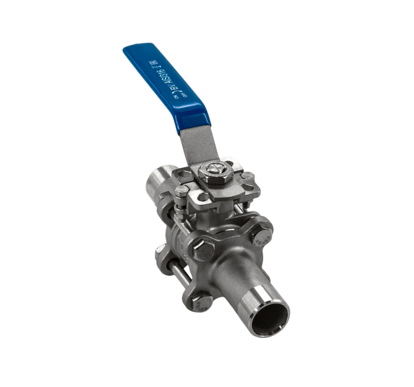 Кран шаровый приварной трехсоставной под привод нержавеющий (3PС), AISI316 DN20 (3/4"), (CF8M),PN64