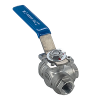 Кран шаровый трехходовой (L-тип) нержавеющий, AISI304 DN15 (1/2"), (CF8), PN64
