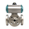 Кран шаровый трехходовой (T-тип) фланцевый, AISI316 DN100, PN16 с односторонним пневмоприводом AT140