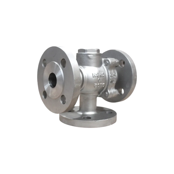 Кран шаровый трехходовой (T-тип) под привод фланцевый нержавеющий, AISI316 DN32, (CF8M), PN40