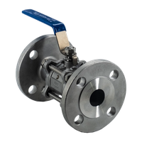 Кран шаровый фланцевый трехсоставной нержавеющий (3PC), AISI304 DN32  (1_1/4"), (CF8), PN40