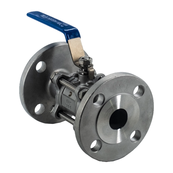 Кран шаровый фланцевый трехсоставной нержавеющий (3PC), AISI304 DN32  (1_1/4"), (CF8), PN40