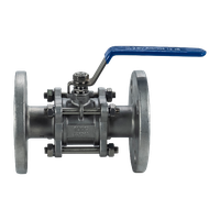 Кран шаровый фланцевый трехсоставной нержавеющий (3PC), AISI304 DN32  (1_1/4"), (CF8), PN40