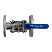 Кран шаровый фланцевый трехсоставной нержавеющий (3PC), AISI304 DN32  (1_1/4"), (CF8), PN40