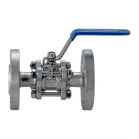 Кран шаровый фланцевый трехсоставной нержавеющий (3PC), AISI304 DN15 (1/2"), (CF8), PN40