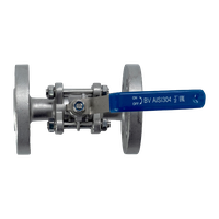 Кран шаровый фланцевый трехсоставной нержавеющий (3PC), AISI304 DN15 (1/2"), (CF8), PN40