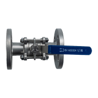 Кран шаровый фланцевый трехсоставной нержавеющий (3PC), AISI304 DN40 (1_1/2"), (CF8), PN40