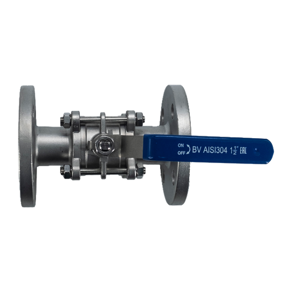 Кран шаровый фланцевый трехсоставной нержавеющий (3PC), AISI304 DN40 (1_1/2"), (CF8), PN40
