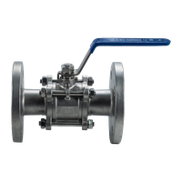 Кран шаровый фланцевый трехсоставной нержавеющий (3PC), AISI304 DN40 (1_1/2"), (CF8), PN40