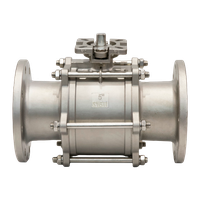 Кран шаровый фланцевый под привод нержавеющий (3PC), AISI316TI DN 125 (5"), PN40