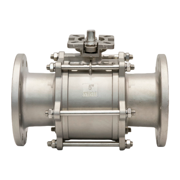 Кран шаровый фланцевый под привод нержавеющий (3PC), AISI316TI DN 125 (5"), PN40