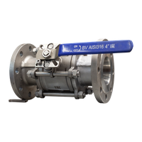 Кран шаровый фланцевый под привод нержавеющий (3PC), AISI316TI DN 100 (4"), PN40