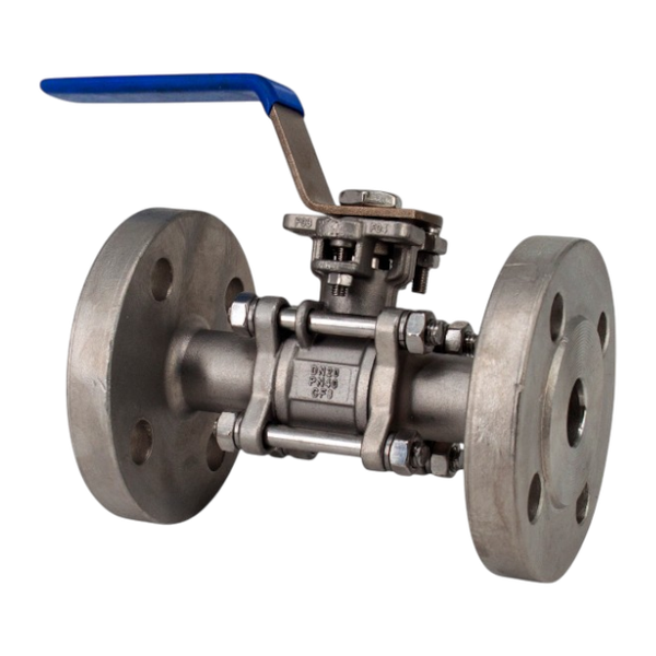 Кран шаровый фланцевый под привод нержавеющий (3PC), AISI304 DN20 (3/4"), (CF8), PN40