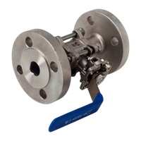 Кран шаровый фланцевый под привод нержавеющий (3PC), AISI304 DN20 (3/4"), (CF8), PN40