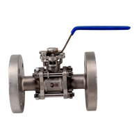 Кран шаровый фланцевый под привод нержавеющий (3PC), AISI304 DN20 (3/4"), (CF8), PN40