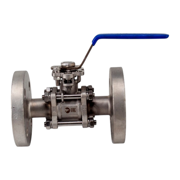 Кран шаровый фланцевый под привод нержавеющий (3PC), AISI304 DN20 (3/4"), (CF8), PN40