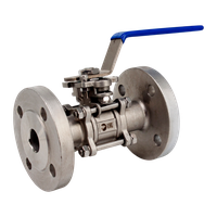 Кран шаровый фланцевый под привод нержавеющий (3PC), AISI304 DN25 (1"), (CF8), PN40