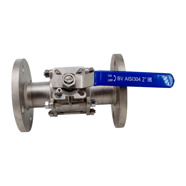 Кран шаровый фланцевый под привод нержавеющий (3PC), AISI304 DN50 (2"), (CF8), PN40