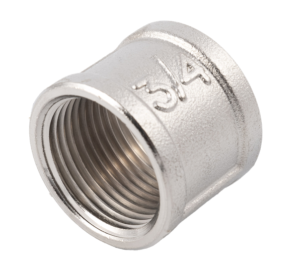 Муфта латунная никелированная, DN20 (3/4"), PN40