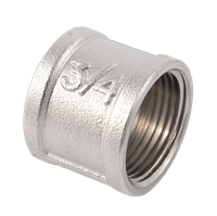 Муфта латунная никелированная, DN20 (3/4"), PN40
