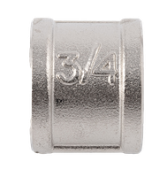 Муфта латунная никелированная, DN20 (3/4"), PN40