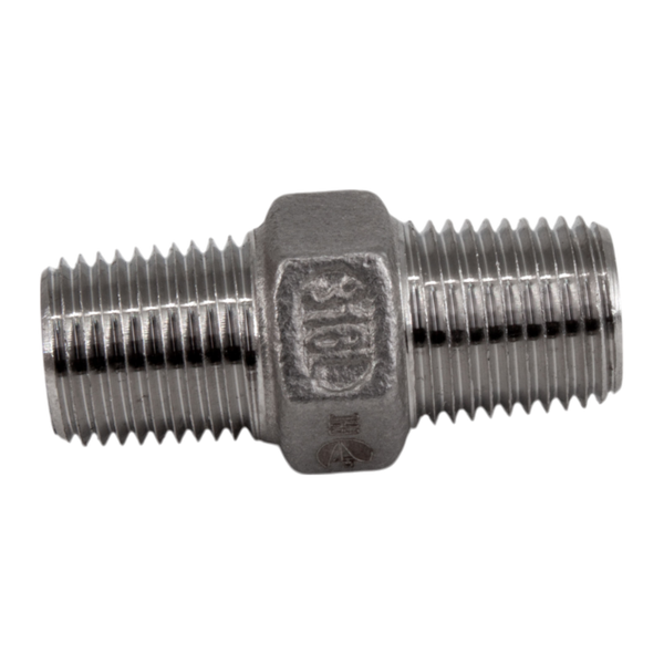 Ниппель резьбовой нержавеющий, AISI316 DN 6 (1/8"), (CF8M), PN16