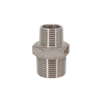 Ниппель резьбовой переходной нержавеющий,  AISI316 DN20 х DN15 (3/4" х 1/2"), (CF8), PN16