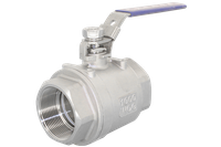 Кран шаровый муфтовый двусоставной с фиксатором нержавеющий (2PC), AISI304 DN50 (2"), (CF8), PN40