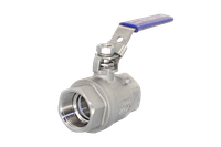 Кран шаровый муфтовый двусоставной с фиксатором нержавеющий (2PC), AISI304 DN 8 (1/4"), (CF8), PN64
