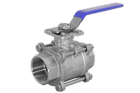Кран шаровый муфтовый под привод нержавеющий (3PC), AISI304 DN50 (2"), (CF8), PN40