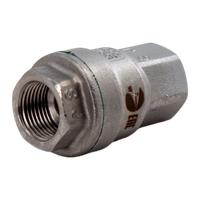 Обратный клапан муфтовый прямой нержавеющий, AISI304 DN10 (3/8"), (CF8), PN64